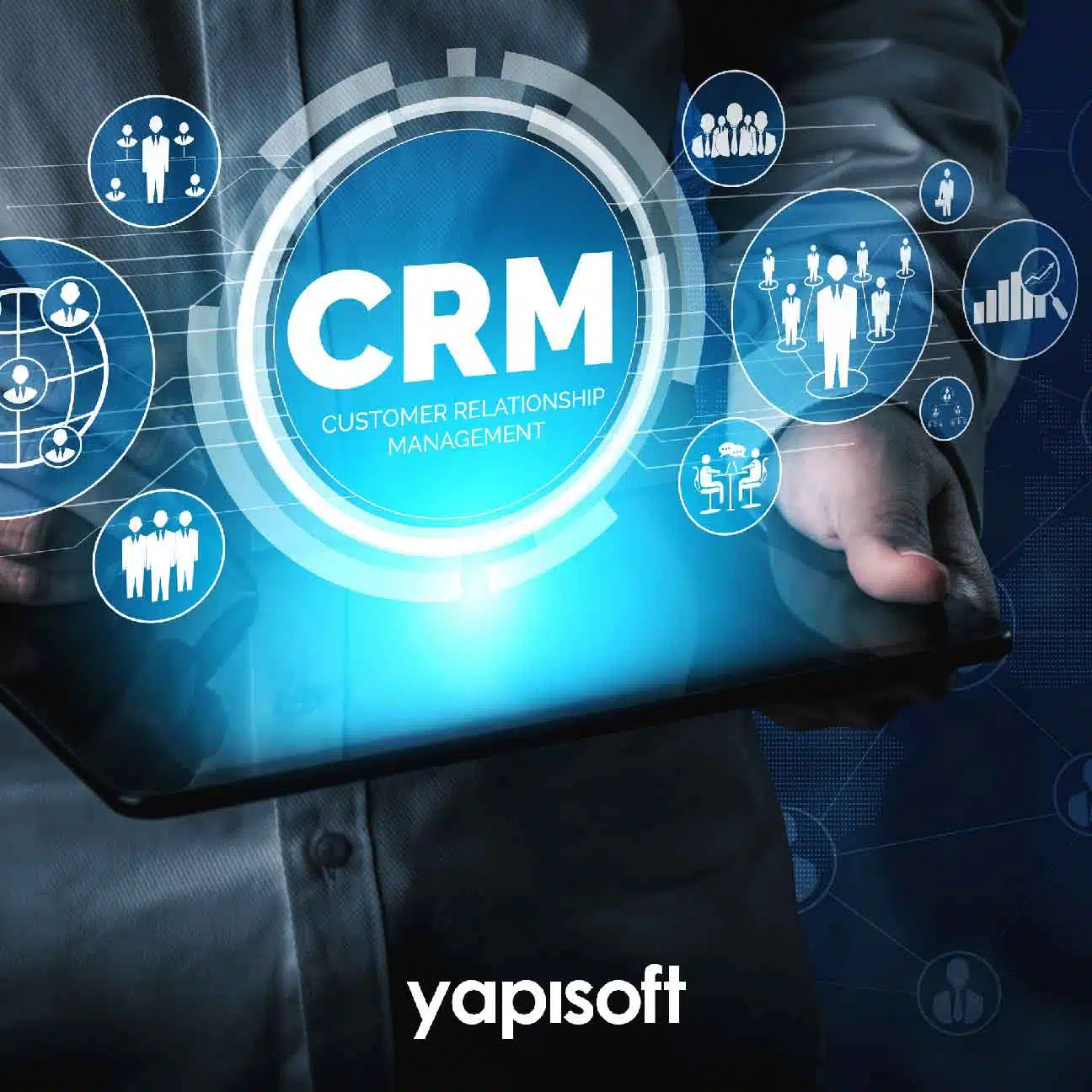 crm customer relationship management business sales marketing system concept